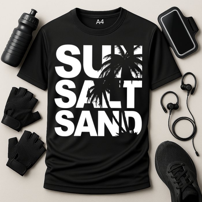 Sun Salt Sand Summer Palm Tree Cooling Performance Crew T-Shirt