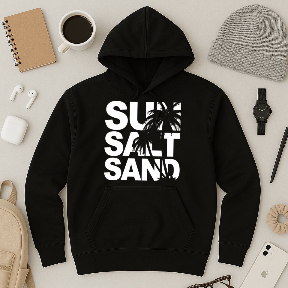 Sun Salt Sand Summer Palm Tree Hoodie