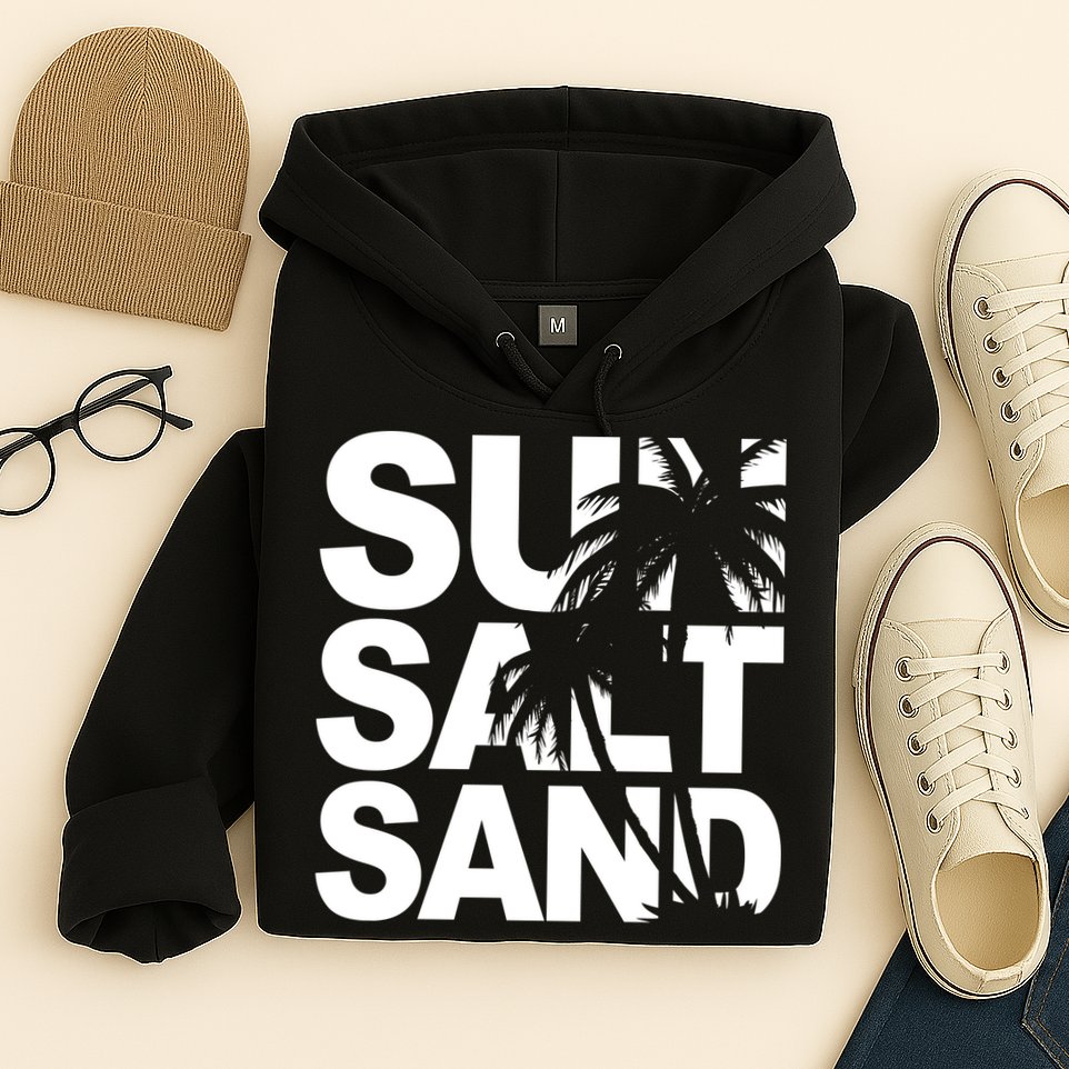 Sun Salt Sand Summer Palm Tree Hoodie