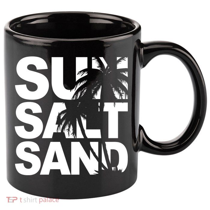 Sun Salt Sand Summer Palm Tree 11oz C Handle Ceramic Mug
