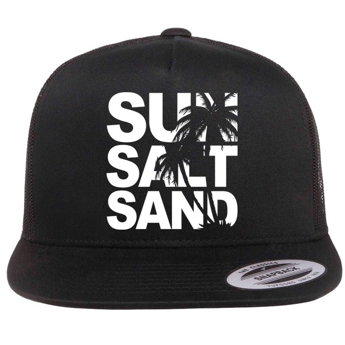Sun Salt Sand Summer Palm Tree Flatbill Hat