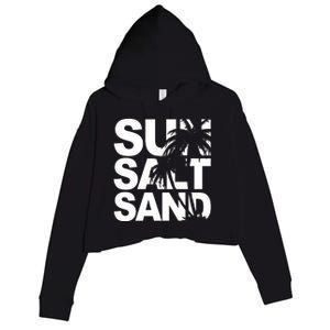 Sun Salt Sand Summer Palm Tree Crop Fleece Hoodie