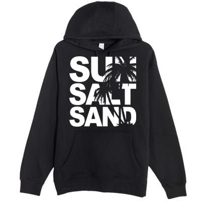Sun Salt Sand Summer Palm Tree Premium Pullover Hoodie
