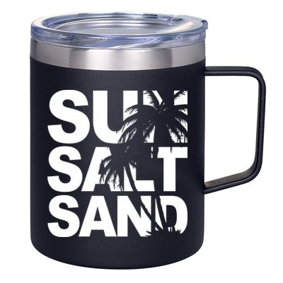 Sun Salt Sand Summer Palm Tree 12oz Stainless Steel Coffee Mug