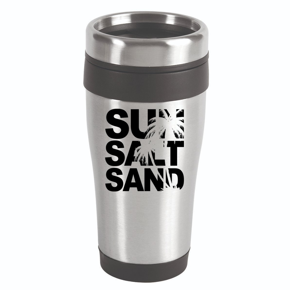 Sun Salt Sand Summer Palm Tree 16oz Travel Tumbler