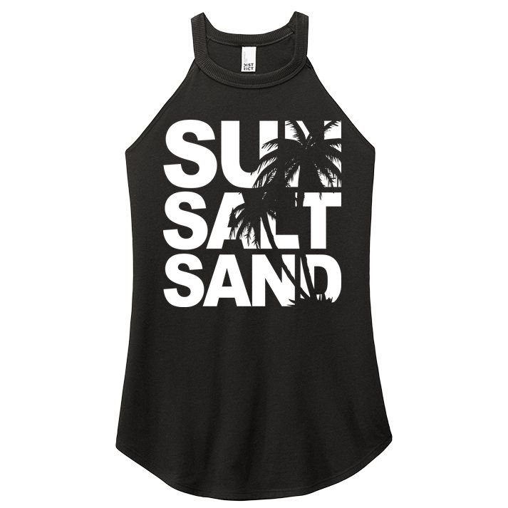Sun Salt Sand Summer Palm Tree Women's Perfect Tri Rocker Tank