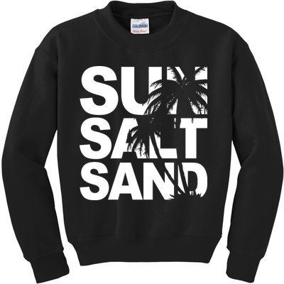 Sun Salt Sand Summer Palm Tree Kids Sweatshirt