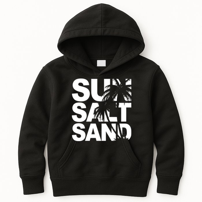 Sun Salt Sand Summer Palm Tree Kids Hoodie