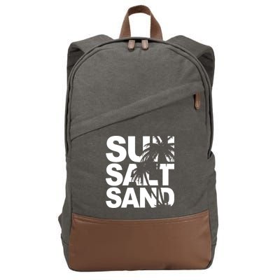 Sun Salt Sand Summer Palm Tree Cotton Canvas Backpack