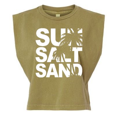 Sun Salt Sand Summer Palm Tree Garment-Dyed Women's Muscle Tee