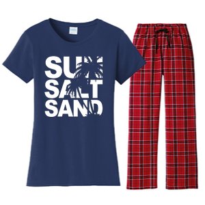 Sun Salt Sand Summer Palm Tree Women's Flannel Pajama Set