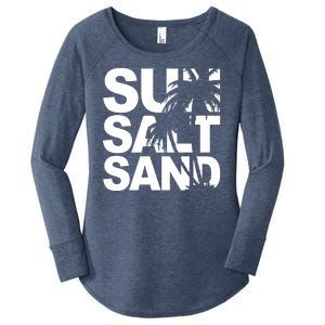 Sun Salt Sand Summer Palm Tree Women's Perfect Tri Tunic Long Sleeve Shirt