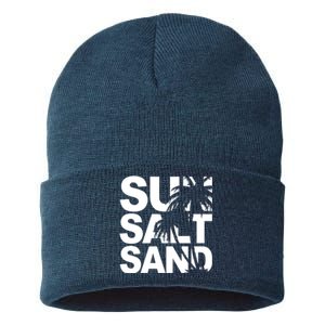 Sun Salt Sand Summer Palm Tree Sustainable Knit Beanie