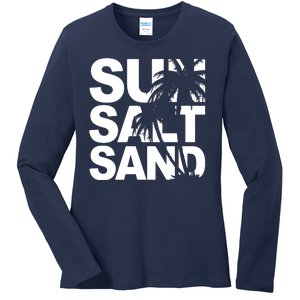 Sun Salt Sand Summer Palm Tree Ladies Long Sleeve Shirt