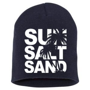 Sun Salt Sand Summer Palm Tree Short Acrylic Beanie