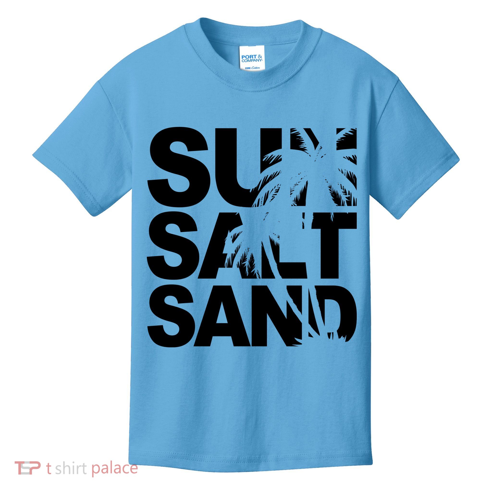 Sun Salt Sand Summer Palm Tree Kids T-Shirt