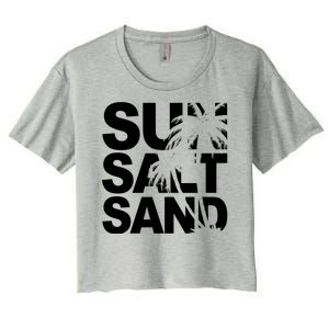 Sun Salt Sand Summer Palm Tree Women's Crop Top Tee