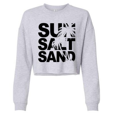 Sun Salt Sand Summer Palm Tree Cropped Pullover Crew