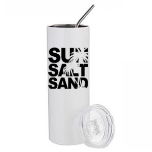 Sun Salt Sand Summer Palm Tree Stainless Steel Tumbler