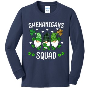 Shenanigans Squad St Patricks Day Gnomes Green Proud Irish Kids Long Sleeve Shirt