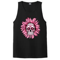 Sunflower Sugar Skull Breast Cancer Awareness PosiCharge Competitor Tank