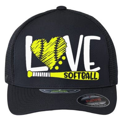 Softball Saying Flexfit Unipanel Trucker Cap