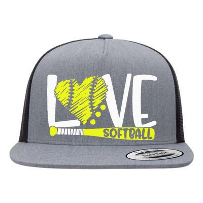 Softball Saying Flat Bill Trucker Hat