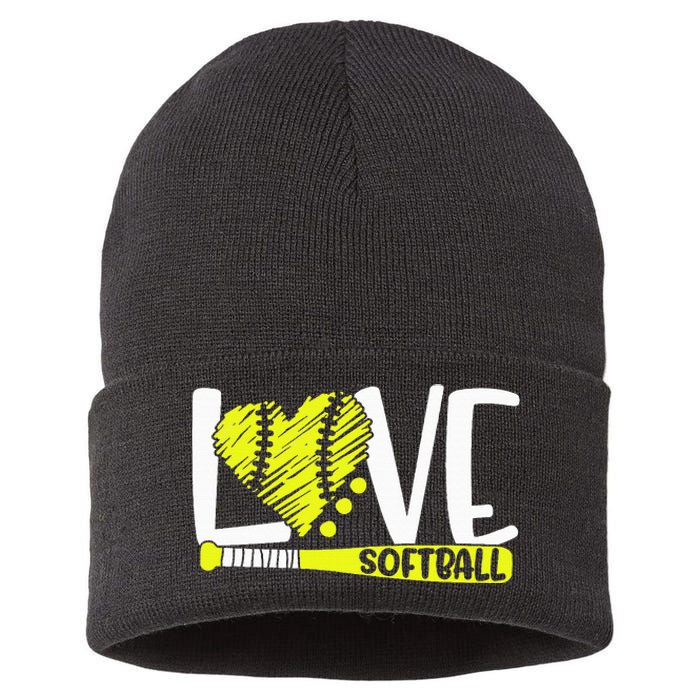 Softball Saying Sustainable Knit Beanie