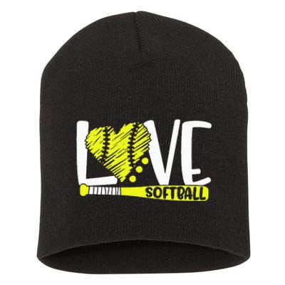 Softball Saying Short Acrylic Beanie