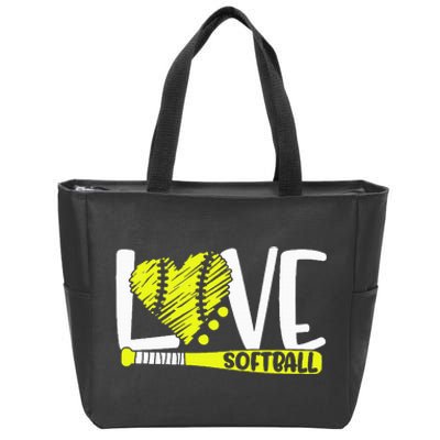 Softball Saying Zip Tote Bag