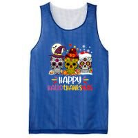 Sugar Skull Skeleton Halloween Xmas Happy Hallothanksmas Mesh Reversible Basketball Jersey Tank