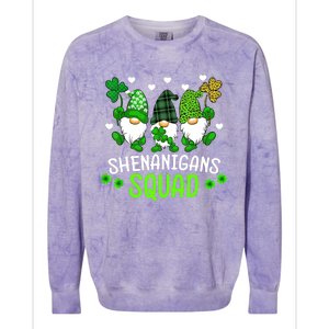 Shenanigans Squad St Patricks Day Gnomes Green Proud Irish Colorblast Crewneck Sweatshirt