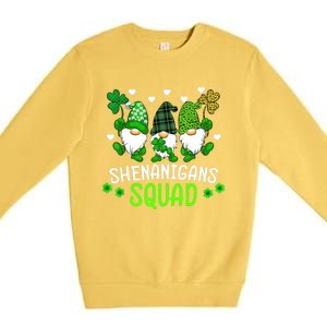 Shenanigans Squad St Patricks Day Gnomes Green Proud Irish Premium Crewneck Sweatshirt