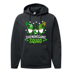 Shenanigans Squad St Patricks Day Gnomes Green Proud Irish Performance Fleece Hoodie