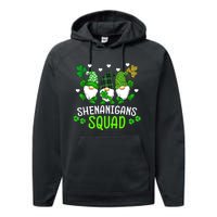 Shenanigans Squad St Patricks Day Gnomes Green Proud Irish Performance Fleece Hoodie