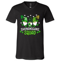 Shenanigans Squad St Patricks Day Gnomes Green Proud Irish V-Neck T-Shirt