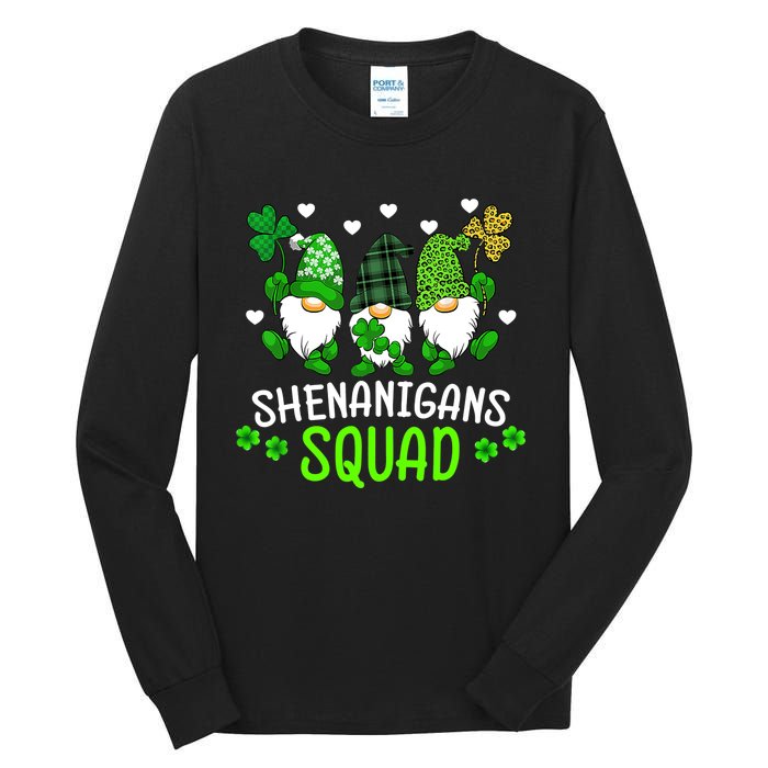 Shenanigans Squad St Patricks Day Gnomes Green Proud Irish Tall Long Sleeve T-Shirt