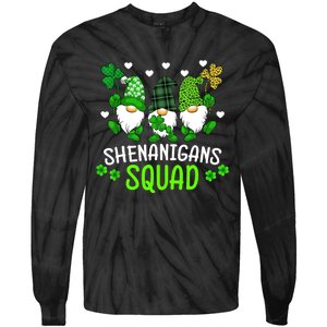 Shenanigans Squad St Patricks Day Gnomes Green Proud Irish Tie-Dye Long Sleeve Shirt