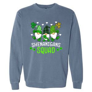 Shenanigans Squad St Patricks Day Gnomes Green Proud Irish Garment-Dyed Sweatshirt