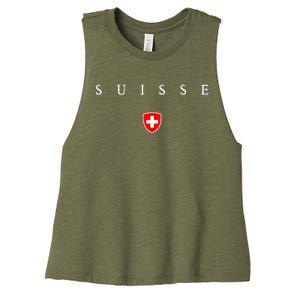 Switzerland Suisse Women's Racerback Cropped Tank