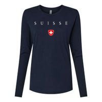 Switzerland Suisse Womens Cotton Relaxed Long Sleeve T-Shirt