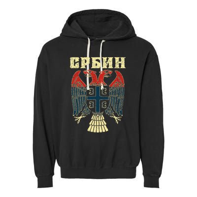 Serbia Srbija Serbian Serbian Eagle Flag Cccc Cyrillic Garment-Dyed Fleece Hoodie