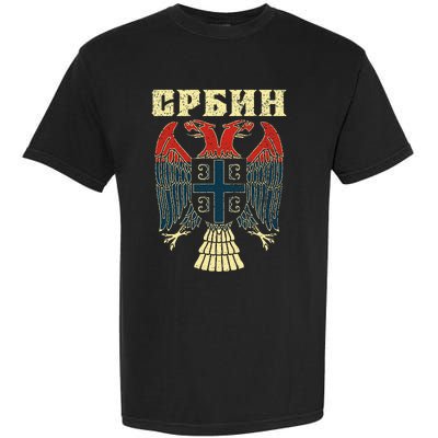 Serbia Srbija Serbian Serbian Eagle Flag Cccc Cyrillic Garment-Dyed Heavyweight T-Shirt