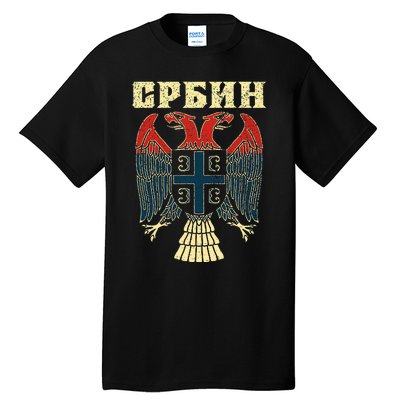 Serbia Srbija Serbian Serbian Eagle Flag Cccc Cyrillic Tall T-Shirt