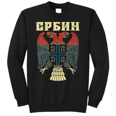 Serbia Srbija Serbian Serbian Eagle Flag Cccc Cyrillic Tall Sweatshirt