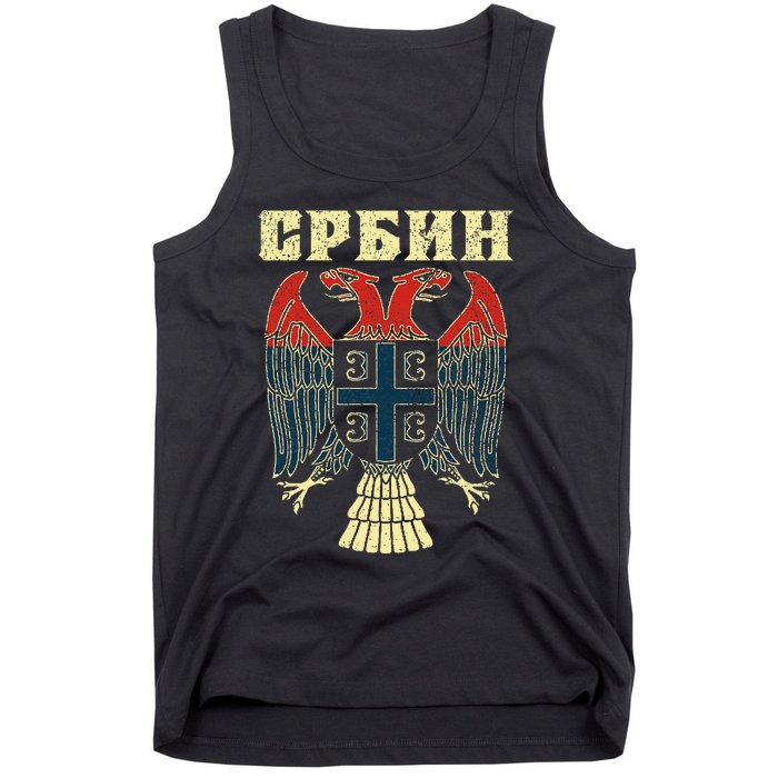 Serbia Srbija Serbian Serbian Eagle Flag Cccc Cyrillic Tank Top