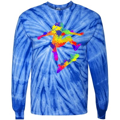 Skateboarder Skater Skateboard Skateboarding Great Gift Tie-Dye Long Sleeve Shirt