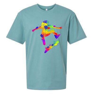 Skateboarder Skater Skateboard Skateboarding Great Gift Sueded Cloud Jersey T-Shirt