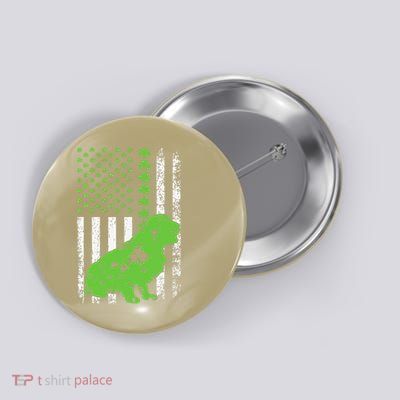 Sussex Spaniel St Patricks Day Shamrock US Flag Button