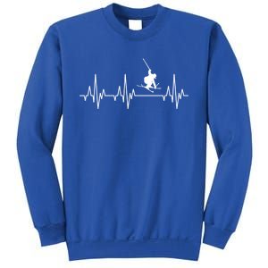 Skiing Skiing Skiing Skiers Winter Sports Heartbeat Meaningful Gift Sweatshirt